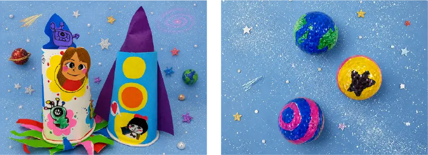 期間限定イベント 工作体験 ロケットづくり体験と惑星づくり体験
